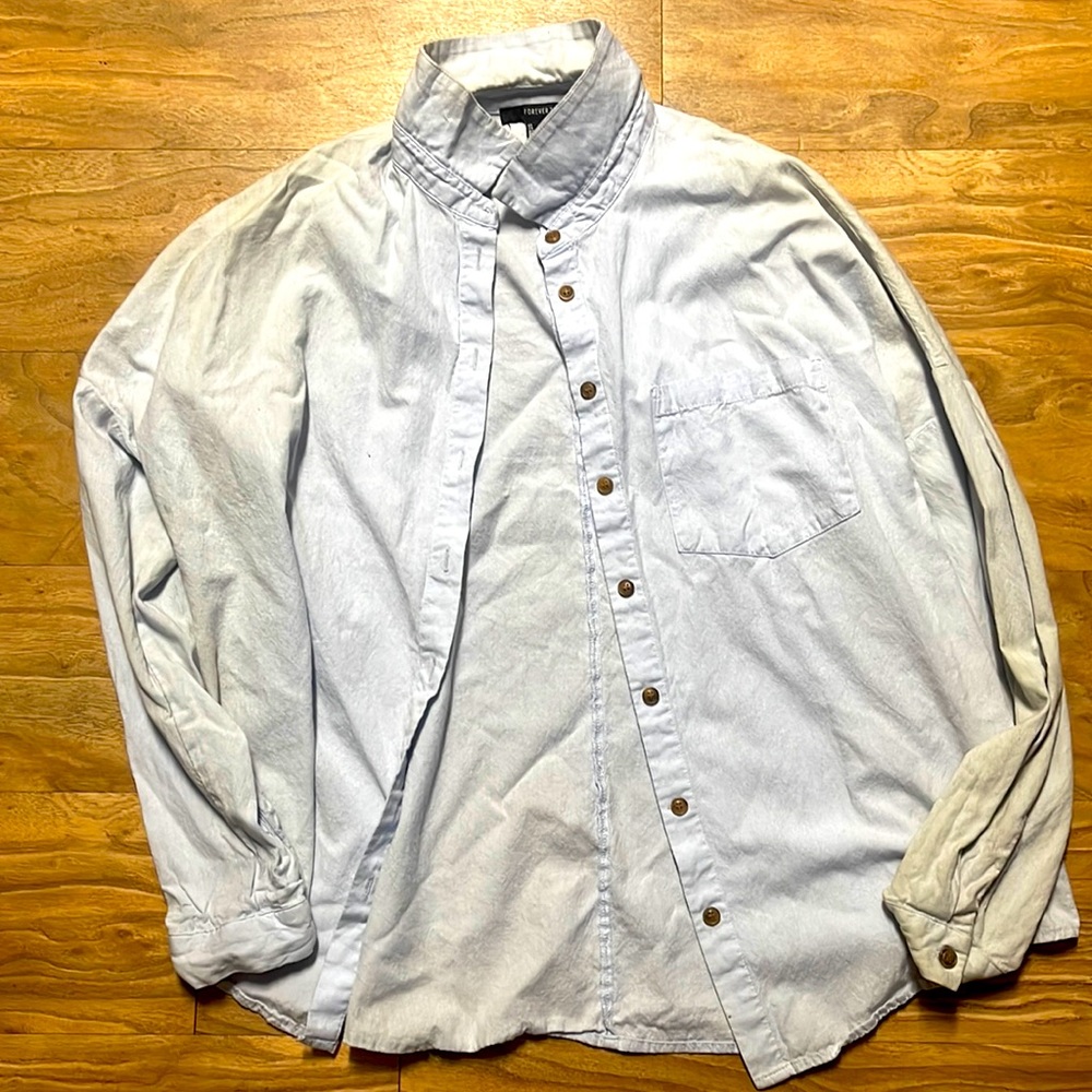 Forever 21 chambray button up size small